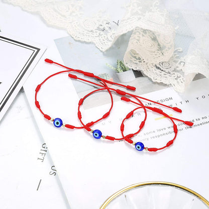 UNGENT THEM Lucky Gifts for Mommy and Me Evil Eye Red String Protection Adjustable Bracelets Set for Women Men Family Apparel & Accessories > Jewelry > Bracelets UNGENT THEM   