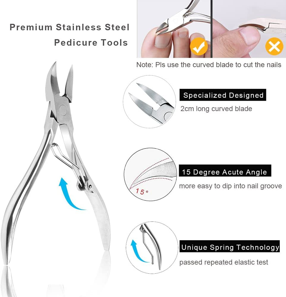 Bcabo Upgraded 8Pcs/Set Ingrown Toenail Tools Kit, Premium Nail Treatment Foot Tool, Ingrown Toenail Removal Correction Clippers, Surgery Grade Ingrown Toe Nail File Lifter, Professional Pedicure Tool Health & Beauty > Personal Care > Cosmetics > Cosmetic Tools > Nail Tools Bcabo   