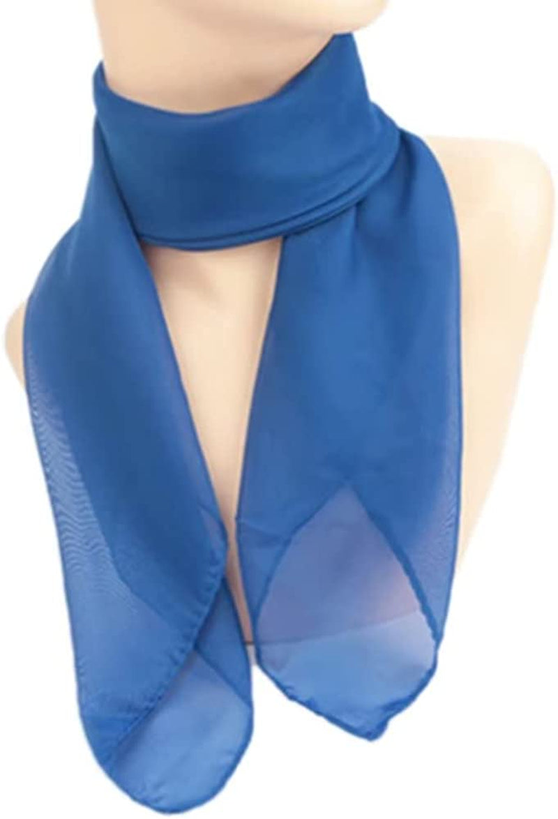 Chiffon Scarf Ribbon Neck Scarf Square Handkerchief 23"X23" 26"X26" 30"X30" Apparel & Accessories > Clothing Accessories > Bandanas & Headties Comsite Blue 26*26. 