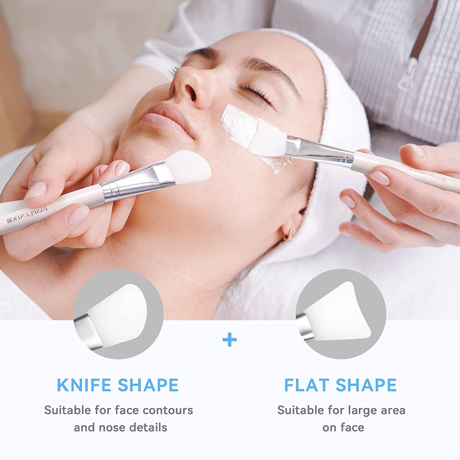 Face Mask Mixing Bowl Set with Silicone Face Mask Brush Applicator, Facial Mask Bowls, Mask Spatula, Measuring Scoop + Cup, Clear Toiletry Bag, 8 in 1 SPA Quality Face Mask Tool Kit for DIY Clay Mask Health & Beauty > Personal Care > Cosmetics > Cosmetic Tools > Skin Care Tools FASPLENDOR   