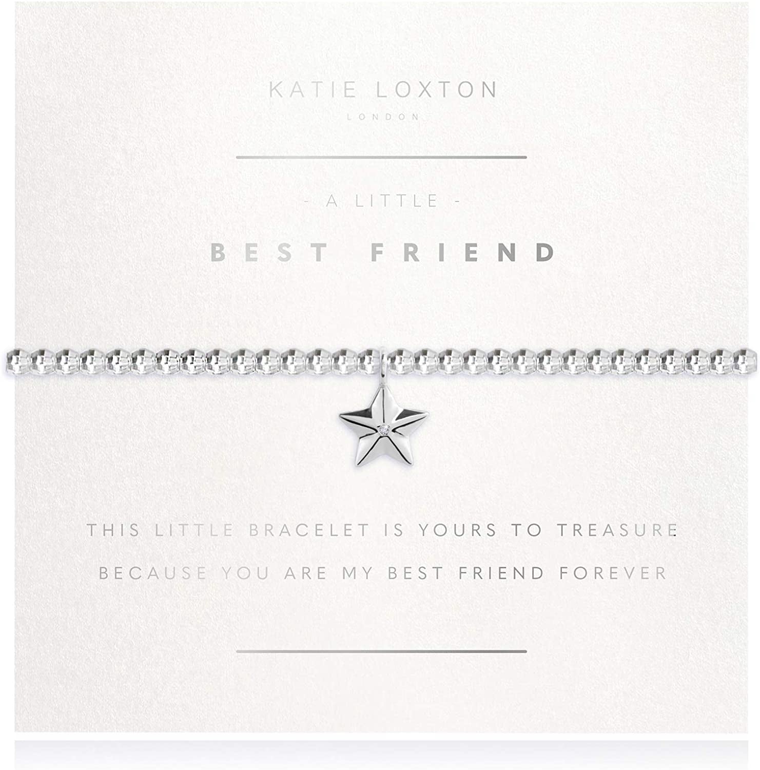 Katie Loxton a Little Family Womens Stretch Adjustable Band Fashion Faceted Charm Bracelet Apparel & Accessories > Jewelry > Bracelets Katie Loxton Best Friend  