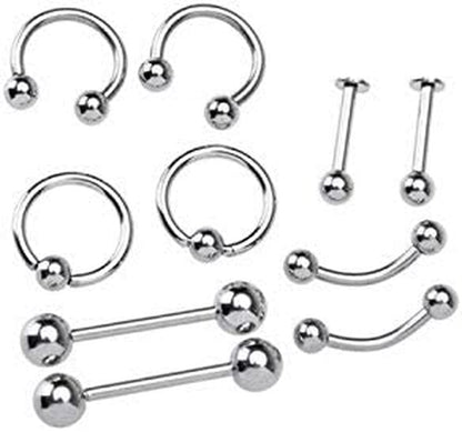 Fidgetkute Piercing Kit Stainless Steel Body Jewelry Tongue Ring Navel Ring Nose Ring Nipple Ring Earring 85Pcs Lots Mixed Apparel & Accessories > Jewelry > Body Jewelry FidgetKute   