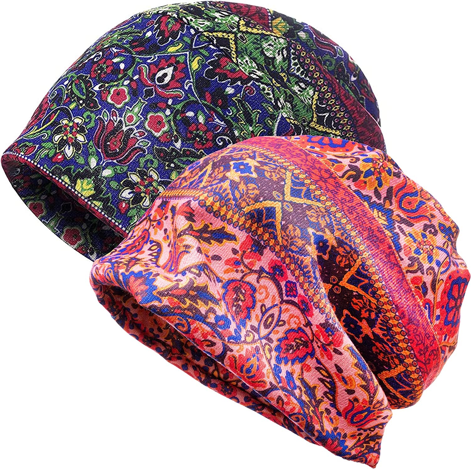 Kayier Women'S Baggy Casual Chemo Beanie Hats Headwear Caps Apparel & Accessories > Clothing Accessories > Headwear Kayier 2 Pack-e  