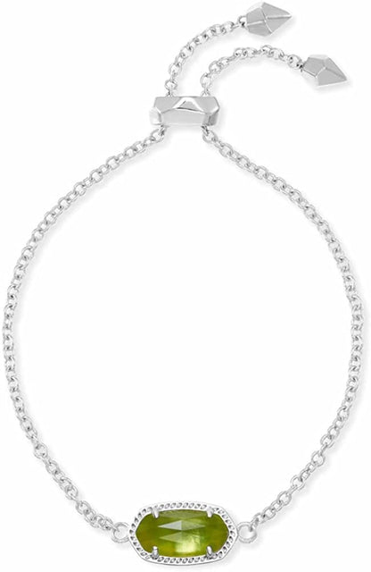 Kendra Scott Elaina Link Chain Bracelet for Women Apparel & Accessories > Jewelry > Bracelets Kendra Scott RHODIUM - PERIDOT ILLUSION  