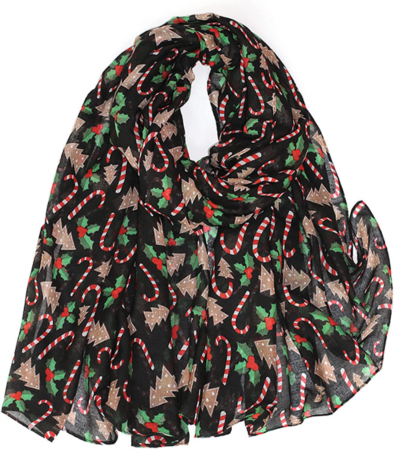 Van Caro Scarfs for Women Lightweight Floral Scarf Soft Long Fashion Scarves Sun-Proof Wrap Shawl Apparel & Accessories > Clothing Accessories > Scarves & Shawls Lobagve 6663 Christmas Style1  