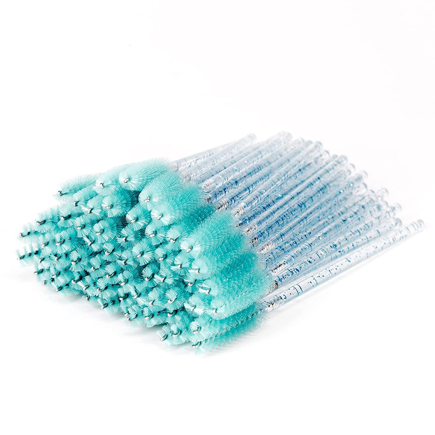 I-Laesh 100 Pcs Disposable Eyelash Brushes, Mascara Wands, Eye Lash Brush, Spoolies for Eyelash Extensions, Spoolie Eyebrow Eyeshadow Brow Makeup Supplies Kit Cleansing Glitter Applicator Tool Accessories Bristle (Crystal Pink) Health & Beauty > Personal Care > Cosmetics > Cosmetic Tools > Makeup Tools i-laesh Crystal - Peacock Blue  