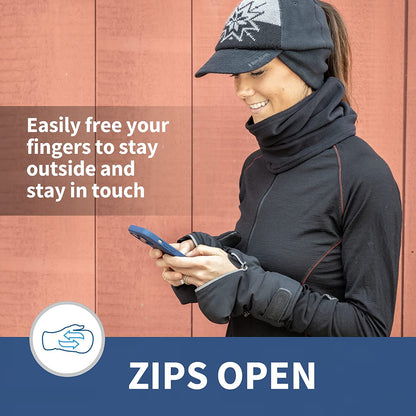 Trailheads Women’S Convertible Zip Mitts | Winter Running Mittens | Thermal Mittens for Cold Weather | Women’S Mittens for Outdoor Sports - Black Apparel & Accessories > Clothing Accessories > Gloves & Mittens TrailHeads   