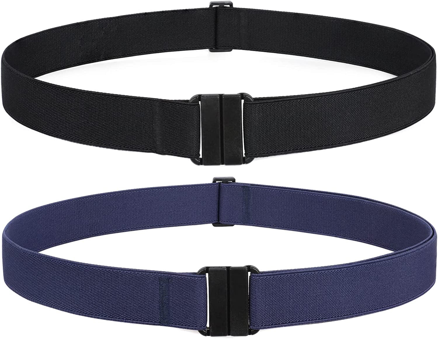Women Invisible Belt, Comfortable Adjustable Stretch No Show Belt with Flat Buckle by SUOSDEY Apparel & Accessories > Clothing Accessories > Belts SUOSDEY 03-black+blue US Size:14+ 