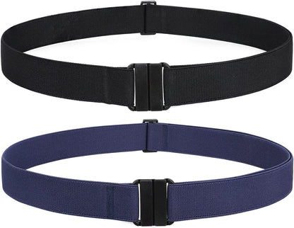 Women Invisible Belt, Comfortable Adjustable Stretch No Show Belt with Flat Buckle by SUOSDEY Apparel & Accessories > Clothing Accessories > Belts SUOSDEY 03-black+blue US Size:14+ 
