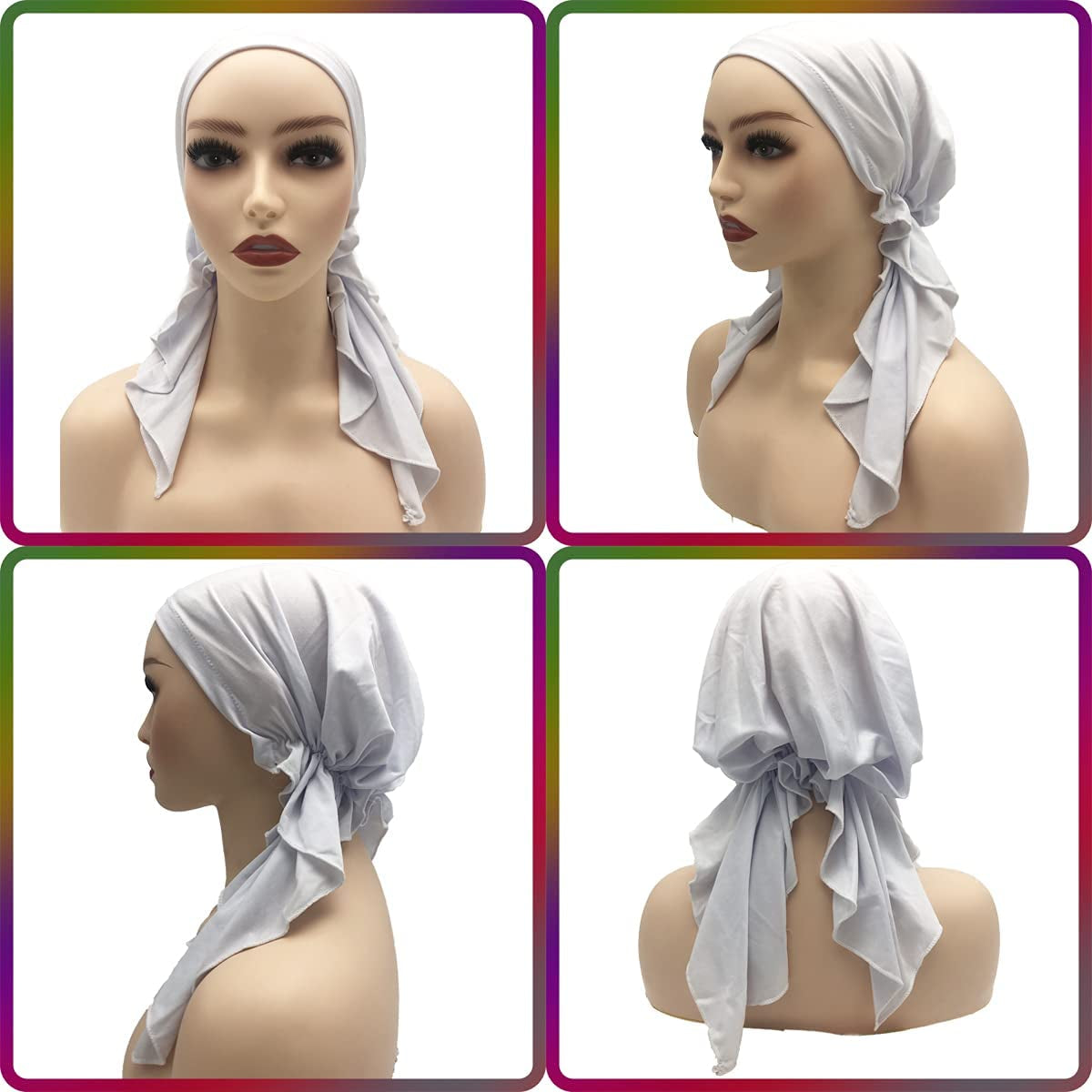 Pre Tied Head Covers Sets Chemo Beanies for Women Slip on Lightweight Chemo Bandana Turban Apparel & Accessories > Clothing Accessories > Headwear JarseHera   