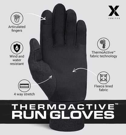 Running Glove Liners - Thermal Winter Gloves for Men & Women - Thin & Lightweight Cold Weather Gloves for Cycling & Driving Apparel & Accessories > Clothing Accessories > Gloves & Mittens IGN1TE   