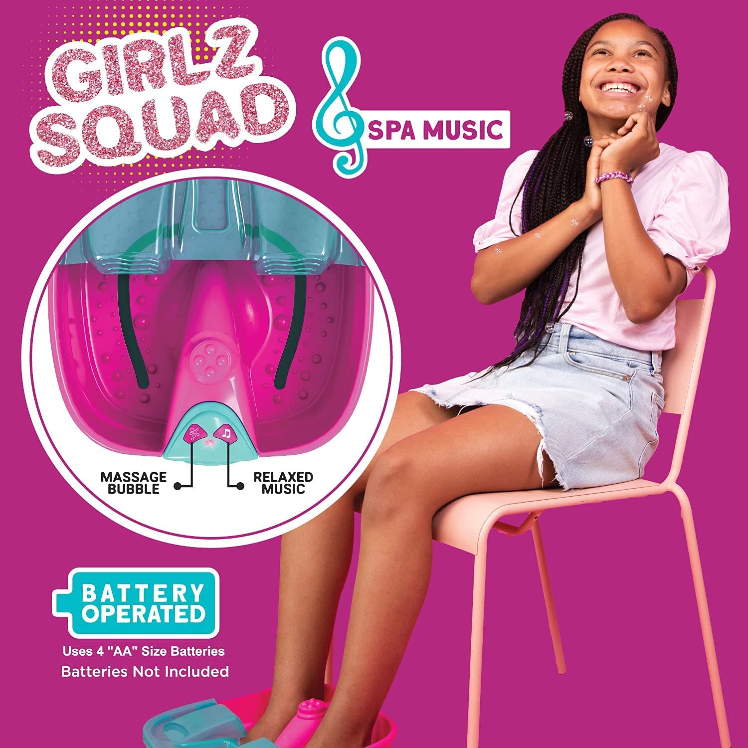Girlz Squad Foot Spa Sets for Girls Ages 7-12 with Nail Kit for Kids - DIY Manicure and Pedicure Set with Foot Care Kit Perfect for Sleepovers and Slumber Party. Helps Develop Self-Care and Creativity Health & Beauty > Personal Care > Foot Care Girlz Squad   