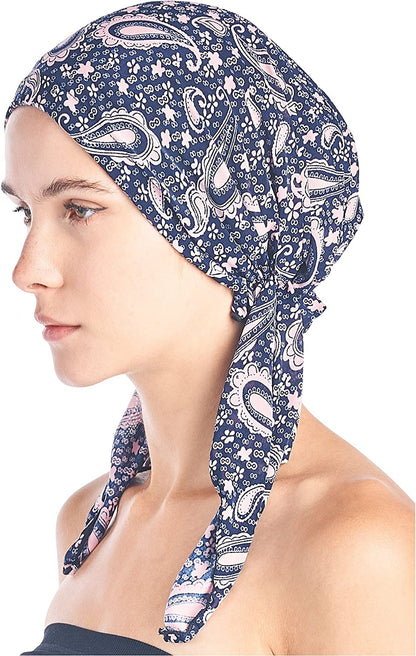Ashford & Brooks Pre Tied Bandana Turban Chemo Head Scarf Sleep Hair Cover Hat Apparel & Accessories > Clothing Accessories > Bandanas & Headties Ashford & Brooks Lt Pink Paisley One Size 