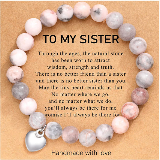 UNGENT THEM Sister/Sister in Law/Unbiological Sister/Big Sister/Best Friend/Friendship Bracelets for Women Birthday Christmas Valentine'S Day Gifts Apparel & Accessories > Jewelry > Bracelets UNGENT THEM Sister-Pink  