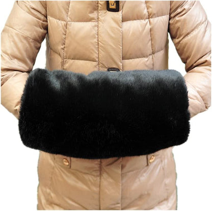 Faux Fur Hand Muffs with Ionterior Pocket-Luxurious Faux Rabbit Mittens-Wrist Hand Warmer Gloves Can Keep Your Hand and Wrist Warm in Cold Season Compatible Girls Women Apparel & Accessories > Clothing Accessories > Gloves & Mittens VVS-eLife Black  