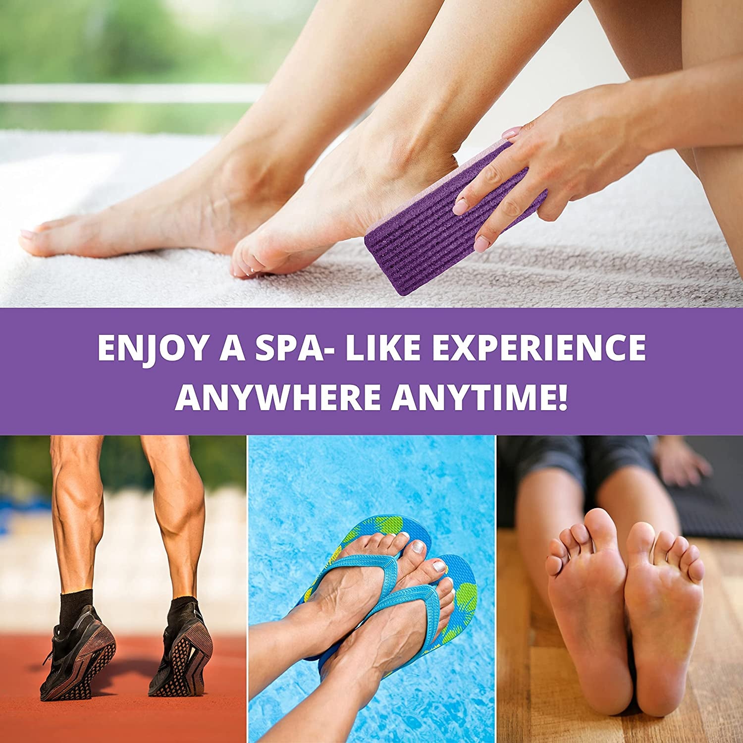 Love Natural Pumice Stone for Feet - Ultimate 2-In-1 Scrubber and Professional Exfoliating Rock for Feet Hands Body Care - Pumice Stone for Dead Skin & Callus Removal (Purple) Health & Beauty > Personal Care > Foot Care LOVE PUMICE   