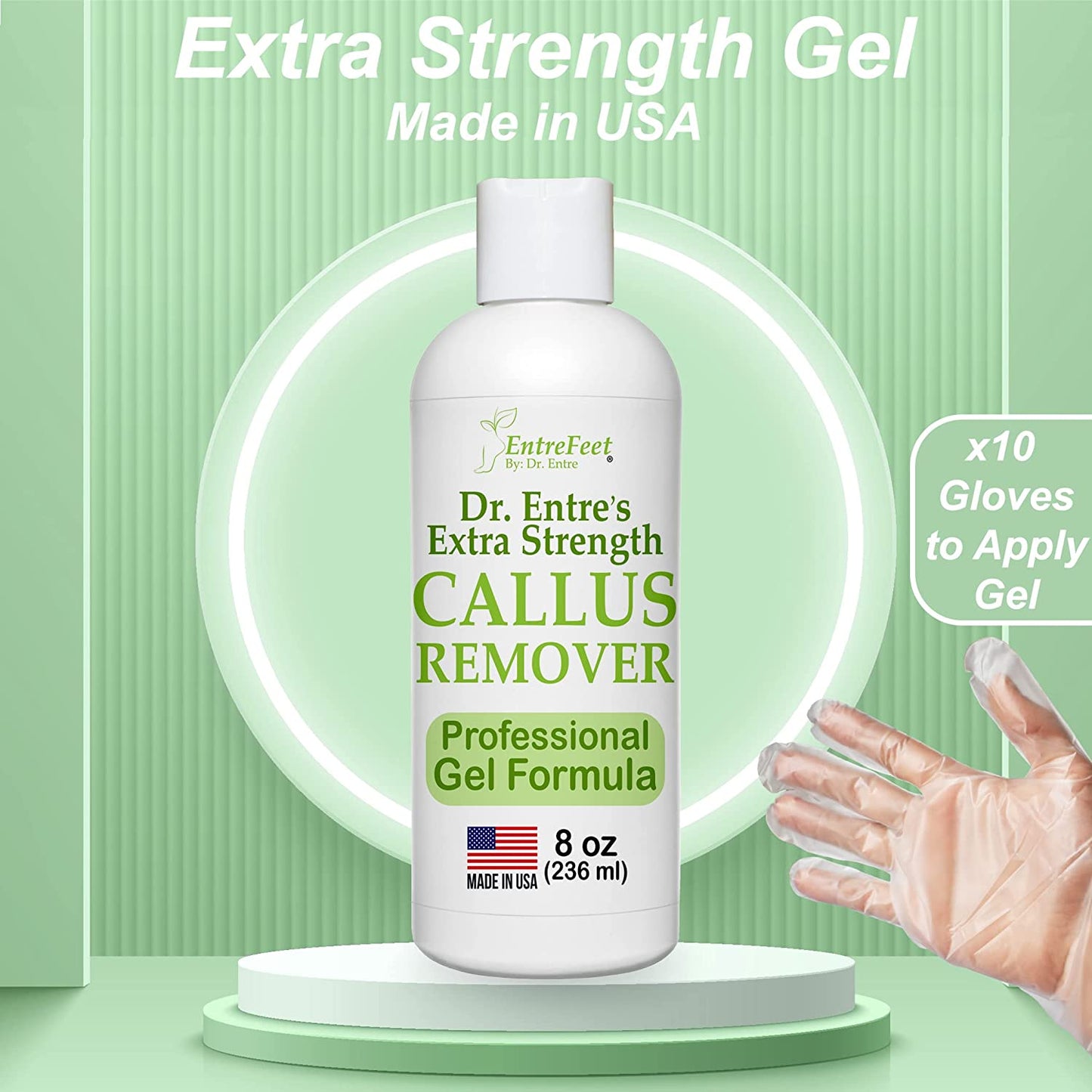 Dr. Entre'S Callus Remover Kit for Feet: 8Oz Callus Remover Gel, Foot File, Pumice Stone, 5 Glove Pairs for Gel Application, Spa Kit, Foot Care, Pedicure Tools, Scrubber Health & Beauty > Personal Care > Foot Care EntreFeet   