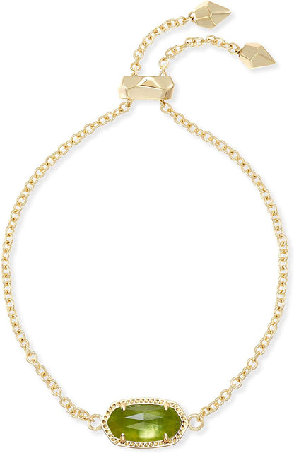 Kendra Scott Elaina Adjustable Chain Bracelet for Women, Fashion Jewelry, Gold-Plated Apparel & Accessories > Jewelry > Bracelets Kendra Scott GOLD - PERIDOT ILLUSION  