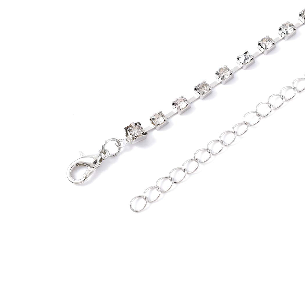 Victray Crystal Body Chain Bikini Body Chains Nightclub Chest Chain Fashion Body Jewelry for Women and Girls (Silver) Apparel & Accessories > Jewelry > Body Jewelry YD   