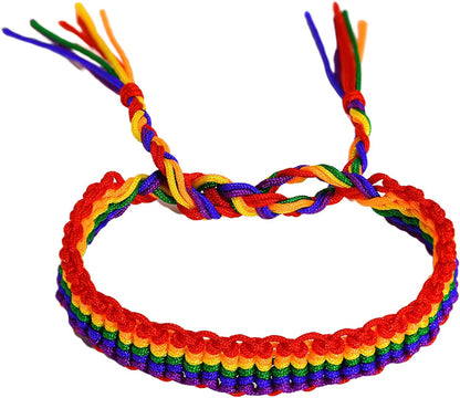 Nanafast Rainbow LGBT Pride Bracelet Handmade Braided Friendship String Bracelet for Gay & Lesbian LGBTQ Wristband Adjustable Size Apparel & Accessories > Jewelry > Anklets Nanafast Rainbow Style 80  