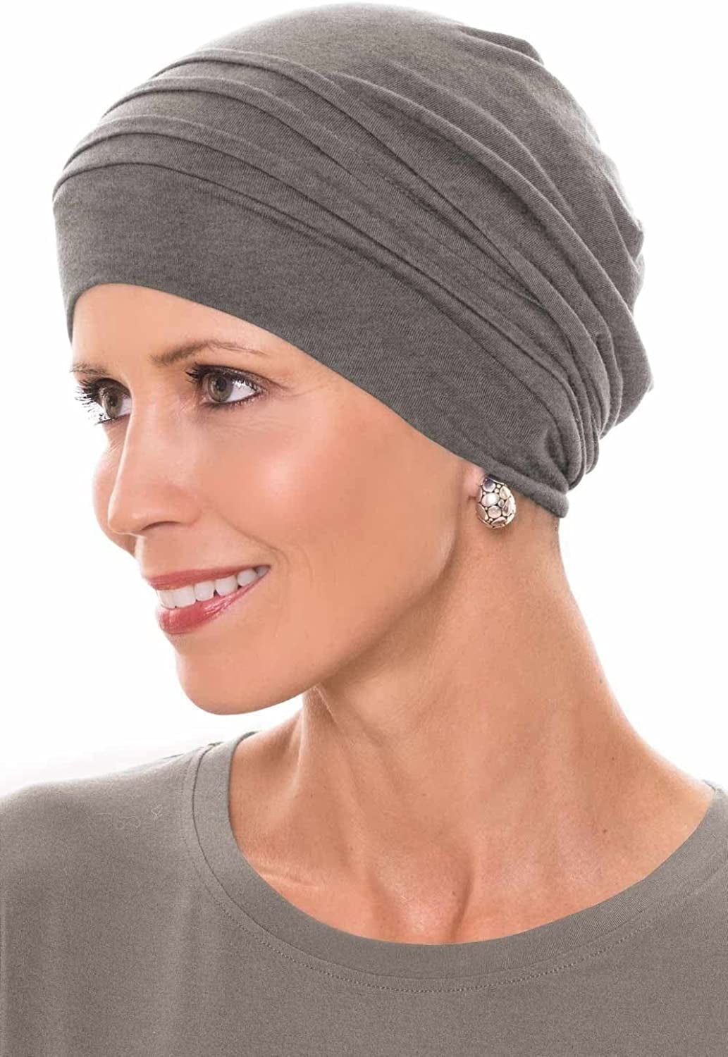 Cardani® Mod Slouchy Snood Turban - Viscose from Bamboo Hat Apparel & Accessories > Clothing Accessories > Headwear Cardani Luxury Bamboo - Heather Taupe One Size 