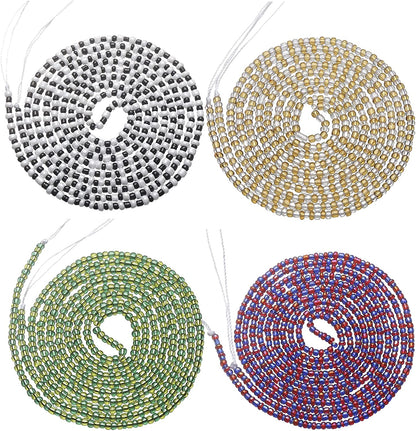 Taouzi Waist Beads for Women Colorful Beaded Body Chain Elastic String Waist Chain Beach Bikini Belly Chains Summer Jewelry for Women Girls Apparel & Accessories > Jewelry > Body Jewelry Taouzi StyleE01 50Inch  