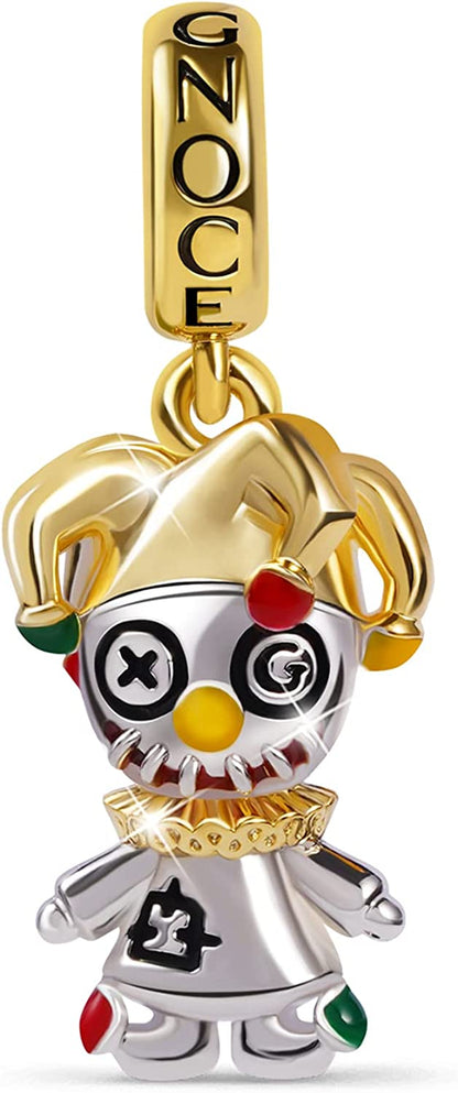 GNOCE Voodoo Doll Pendant Charm 925 Sterling Silver Dangle Bead Charms for Women Bracelet/Necklace Halloween Gifts for Girls Wife Daughter Apparel & Accessories > Jewelry > Bracelets GNOCE color-4  
