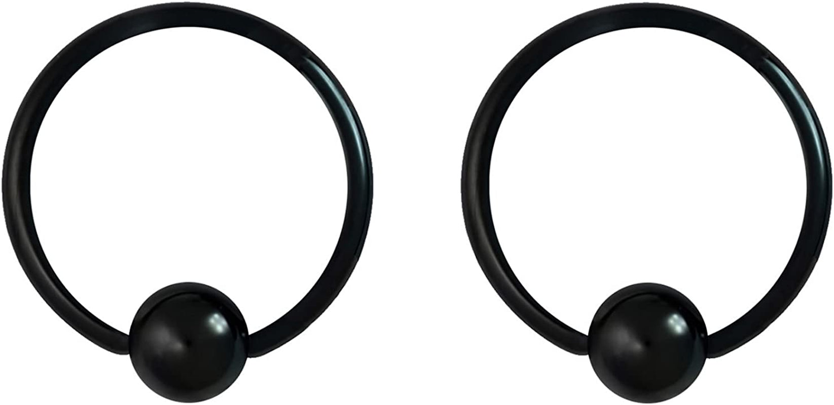 Forbidden Body Jewelry 316L Surgical Steel Captive Bead Piercing Hoop (Pair) 10G 12G 14G 16G 18G 20G, Diameter 6 to 12Mm Black and Rainbow Apparel & Accessories > Jewelry > Rings Forbidden Body Jewelry Black: 18g, 12mm  