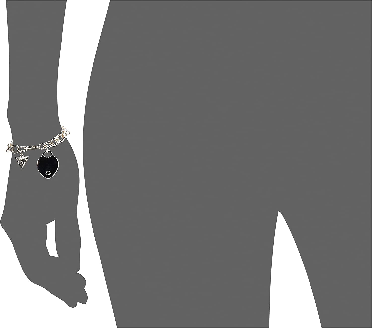 GUESS "Basic" G Logo Heart Link Bracelet Apparel & Accessories > Jewelry > Bracelets GUESS   