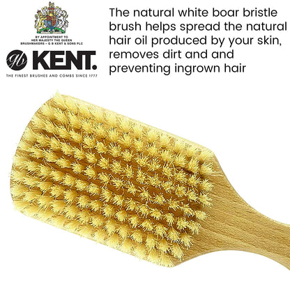 Kent OS11 Satinwood Rectangular Military Club Hair Brush and Facial Brush for Beard Care, Soft White Natural Boar Bristle Brush for Fine or Thinning Hair Mens Grooming, Hair Care, and Beard Brush Health & Beauty > Personal Care > Hair Care KENT   