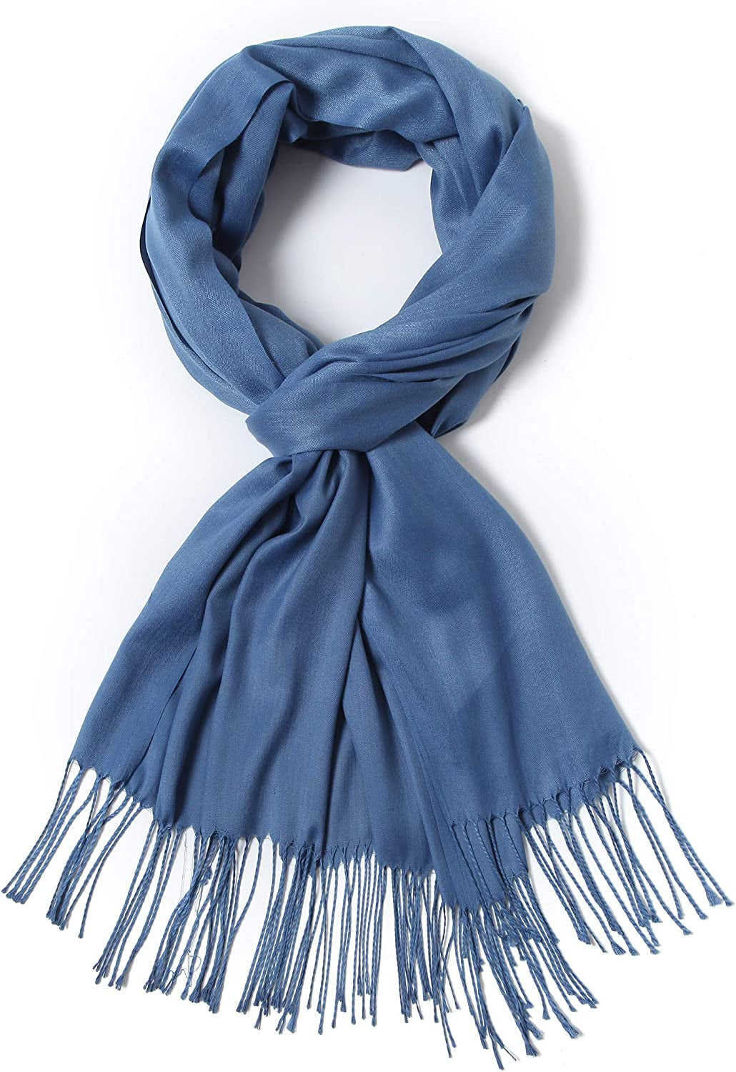 Pashmina Shawls and Wraps Large Scarfs for Women Wedding Party Bridal Long Fashion Solid Shawl Wrap with Fringes Apparel & Accessories > Clothing Accessories > Scarves & Shawls Cindy & Wendy   