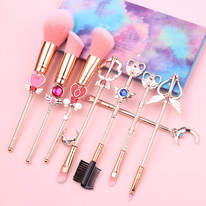 Sailormoon Makeup Brushes Set - 8Pcs Cosmetic Makeup Brush Set Professional Tool Kit Set Pink Drawstring Bag Included (8Pcs Makeup Brushes) Health & Beauty > Personal Care > Cosmetics > Cosmetic Tools > Makeup Tools rongji jewelry   