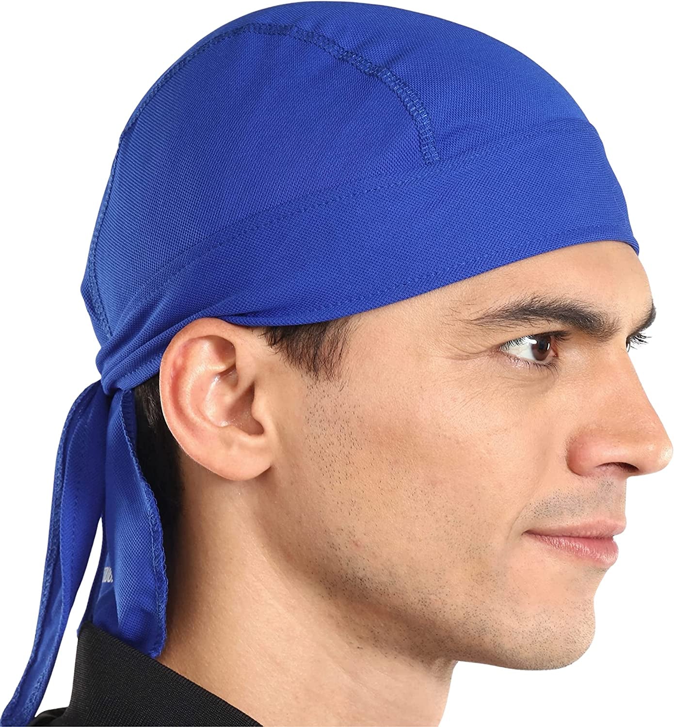 Cooling Helmet Liner - Do Rag Skull Cap for Men - Head Scarf, Bandana, Head Wrap, Beanie for Motorcycle, Cycling, Sports Apparel & Accessories > Clothing Accessories > Headwear Tough Headwear Blue  