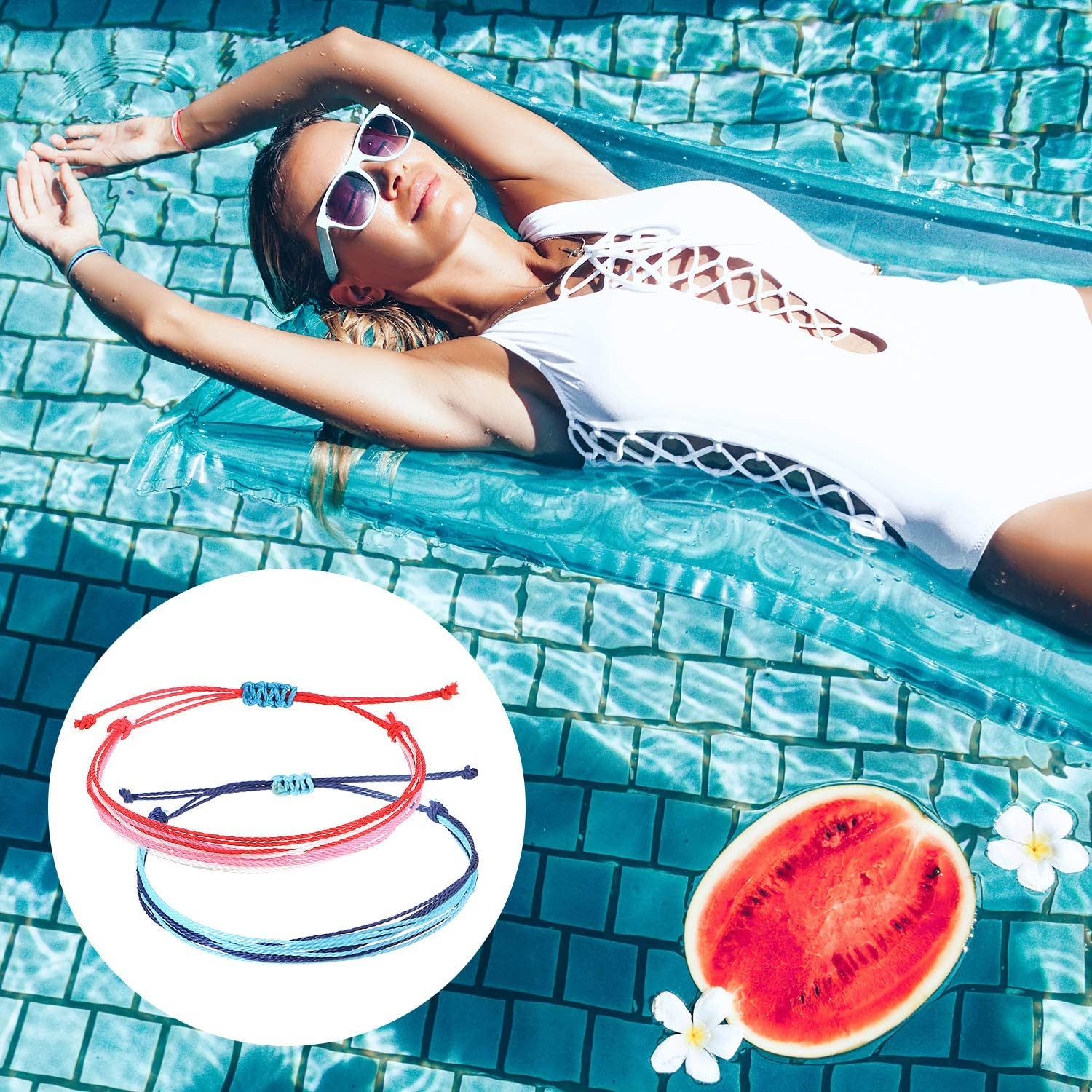 Hicarer 30 Pieces Adjustable Woven Anklets Bracelets Bohemian Braided Rope Bracelets Waterproof Wax Coated Anklets for Women Apparel & Accessories > Jewelry > Anklets Hicarer   