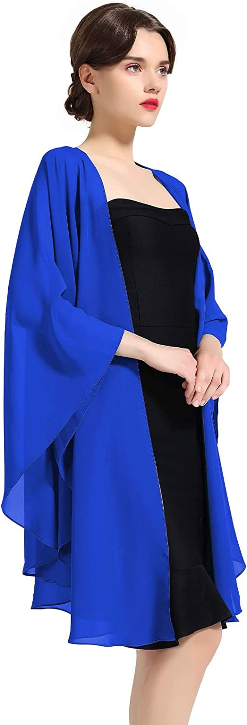 Shawl Wrap Chiffon Scarf for Women Evening Dresses Wedding Stole Black White Blue 25 Colors by BEAUTELICATE Apparel & Accessories > Clothing Accessories > Scarves & Shawls BEAUTELICATE Royal Blue  