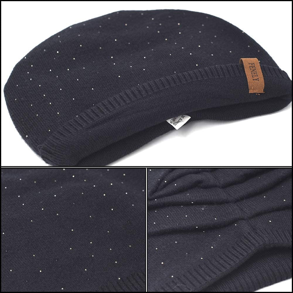 Women Winter Beanie Knitted Hats Warm Soft Slouchy Cashmere Headwear Cap for Womens Lady Mother Apparel & Accessories > Clothing Accessories > Headwear FENELY   