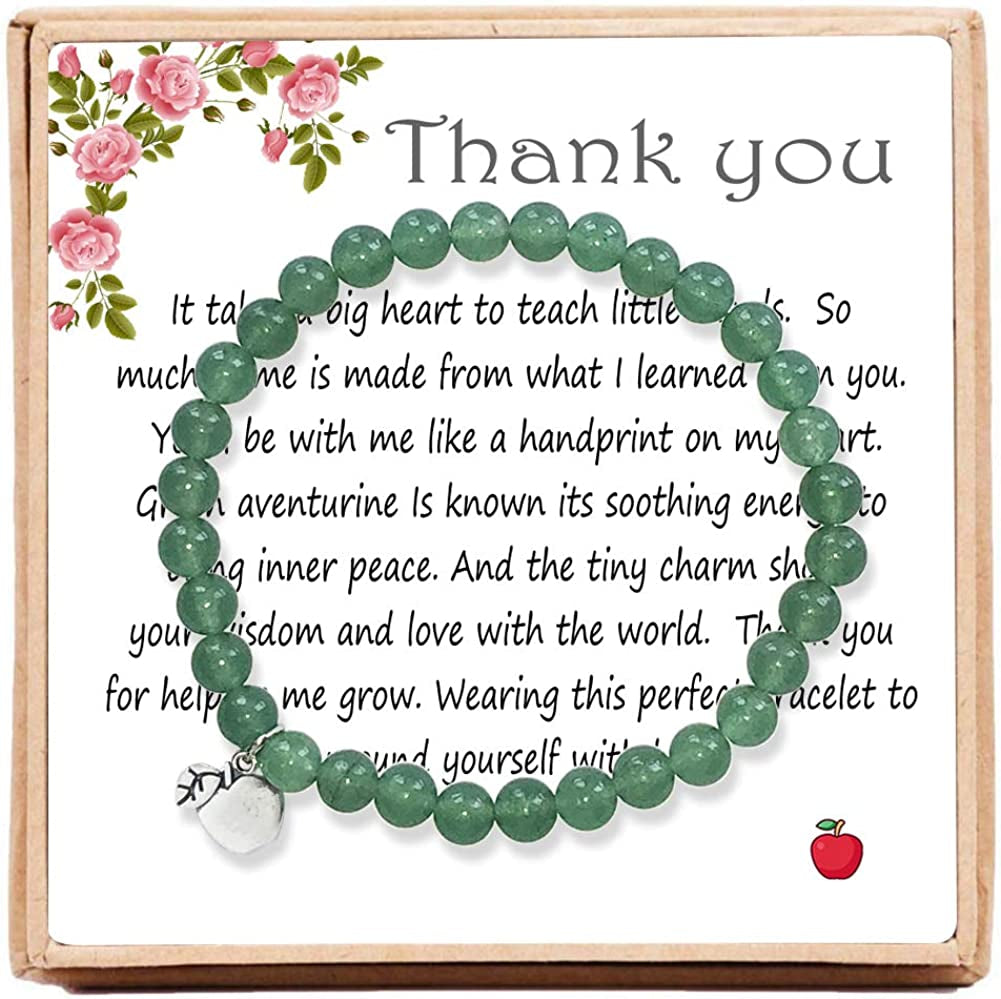 Thank You Gifts for Women – Bead Bracelet with Thank You Cards Message Card & Gift Box - Teacher Appreciation Gifts Apparel & Accessories > Jewelry > Bracelets OFGOT7   