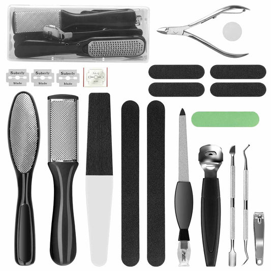 Manords 20 in 1 Professional Pedicure Kit, Pedicure Tools Set Foot Scrubber Dead Skin Remover Foot Care Kit for Women Men Salon or Home 33 Health & Beauty > Personal Care > Foot Care Manords   