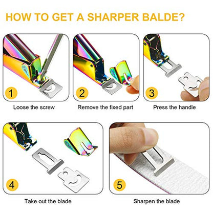 Nail Clippers for Acrylic Nails, Acrylic Nail Clipper, Nail Cutter, False Nail Tips Clipper Set, Stainless Steel Rainbow Color Nail Manicure Set for Salon Home Nail Art (Rainbow Color) Health & Beauty > Personal Care > Cosmetics > Cosmetic Tools > Nail Tools Mudder   