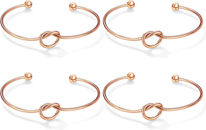 CHICNOW I Can'T Tie the Knot without You Bridesmaid Gift Cards Bridesmaid Bracelets Silver Tone- Set of 4,5,6 Apparel & Accessories > Jewelry > Bracelets Chicnow A. 0Rose Gold Tone 4 Sets  