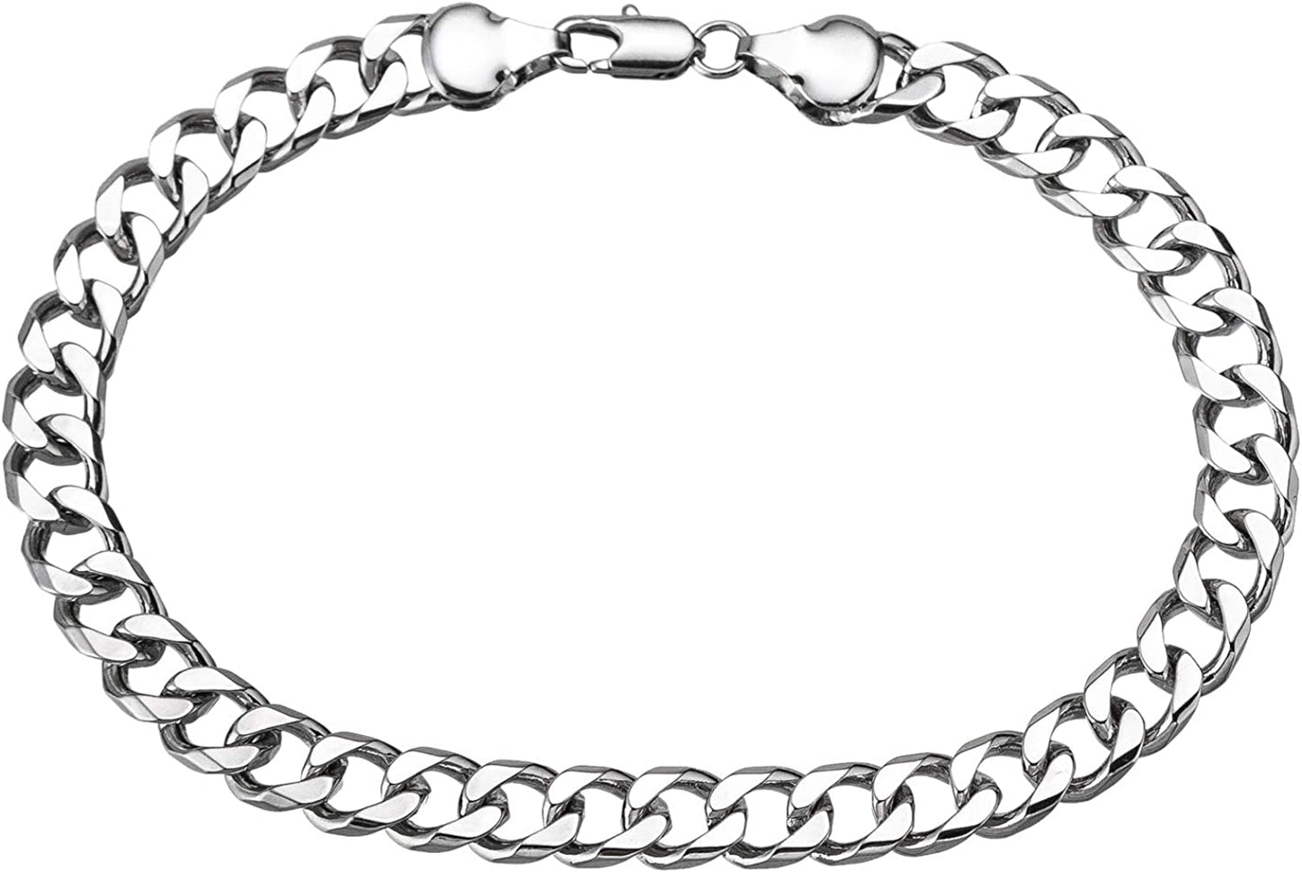 Gold Cuban Link Anklet Bracelet for Women Men, 7Mm Wide 14K Gold / 18K Gold / White Gold Plated Diamond Cut Curb Chain Ankle Bracelets for Women Men 9 10 11 Inches Apparel & Accessories > Jewelry > Anklets kelistom 1-White Gold length: 10" 