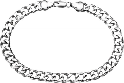 Gold Cuban Link Anklet Bracelet for Women Men, 7Mm Wide 14K Gold / 18K Gold / White Gold Plated Diamond Cut Curb Chain Ankle Bracelets for Women Men 9 10 11 Inches Apparel & Accessories > Jewelry > Anklets kelistom 1-White Gold length: 10" 