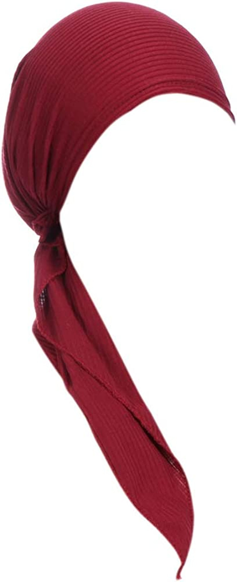 Fxhixiy Womens Turban Chemo Hat Head Scarves Slip-On Pre-Tied Headwear Bandana Sleep Hair Cover Apparel & Accessories > Clothing Accessories > Headwear Fxhixiy Red  