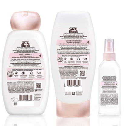 Garnier Hair Care Whole Blends Oat Delicacy, Moisturizing Shampoo, Conditioner, and Detangler with Oat Milk and Rice Cream Extracts, for Fine Hair and Sensitive Scalps, Paraben Free, 1 Kit Health & Beauty > Personal Care > Hair Care Garnier   