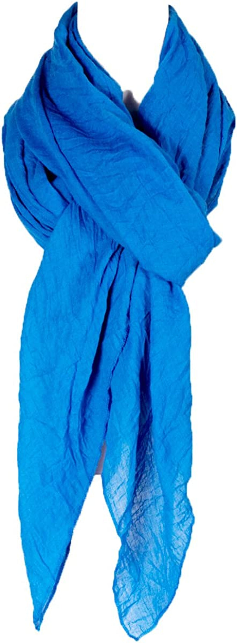 Cotton Solid Color Wrinkle Linen Scarf, Fashion Scarf, Multi Color, Beach Scarf Apparel & Accessories > Clothing Accessories > Scarves & Shawls Aleena Denim One Size 
