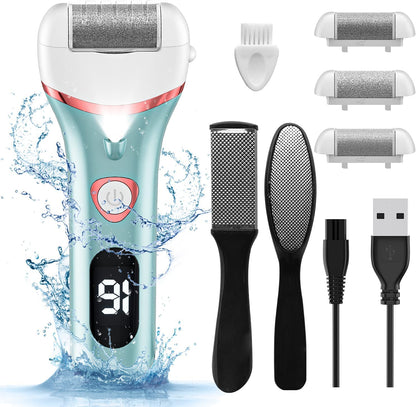 Electric Foot Callus Remover, Rechargeable Portable Electronic Foot File Pedicure Kits, Waterproof Foot Scrubber File, Professional Pedicure Tools, Foot Care for Dead Skin Ideal Gift, 3 Rollers Health & Beauty > Personal Care > Foot Care Geopu Green  
