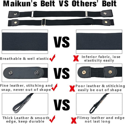 No Buckle Women/Men Stretch Belt, Invisible Elastic Belt for Jeans Pants Dresses Apparel & Accessories > Clothing Accessories > Belts maikun   