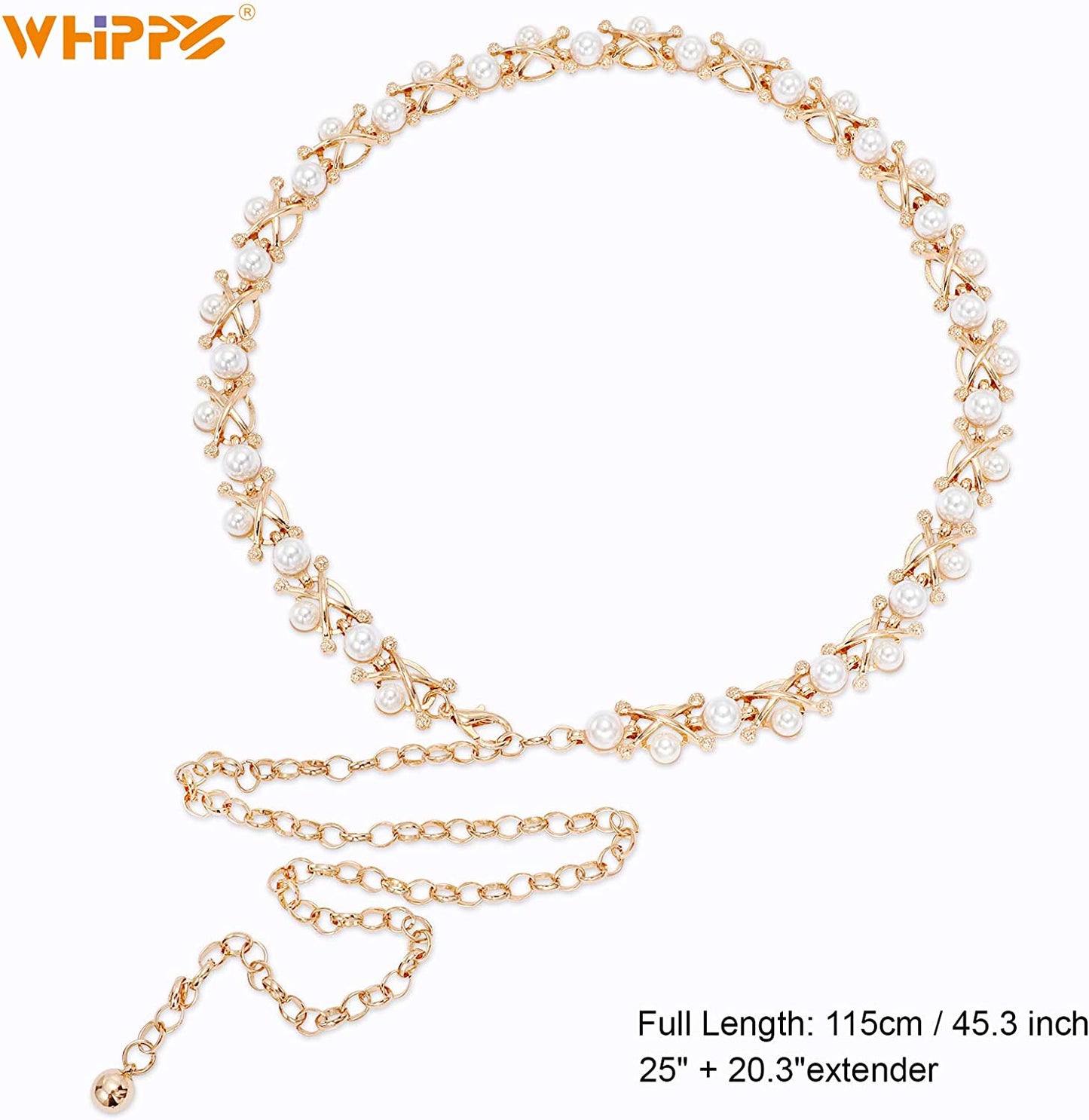 Metal Waist Chain Women Girls Adjustable Body Link Belts Fashion Belly Jewelry for Jeans Dresses Gold Apparel & Accessories > Jewelry > Body Jewelry WHIPPY   