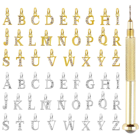 Kalolary Letter Dangle Nail Charm, 3D Piercing Alphabet Rhinestone Alloy Jewelry Hoops with Nail Piercing Tool Hand Drill for Birthday Nail Art Decoration Health & Beauty > Personal Care > Cosmetics > Cosmetic Tools > Nail Tools Kalolary Dangle Letter  
