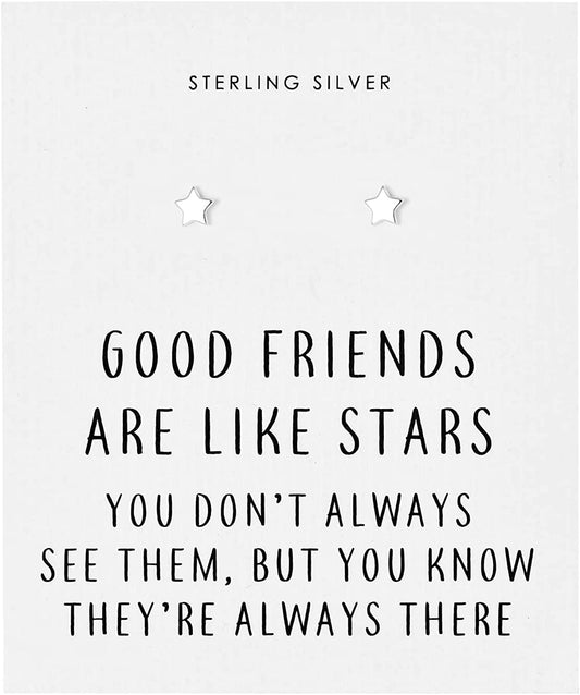 Sterling Silver Friendship Quote Star Earrings Apparel & Accessories > Jewelry > Earrings Philip Jones   